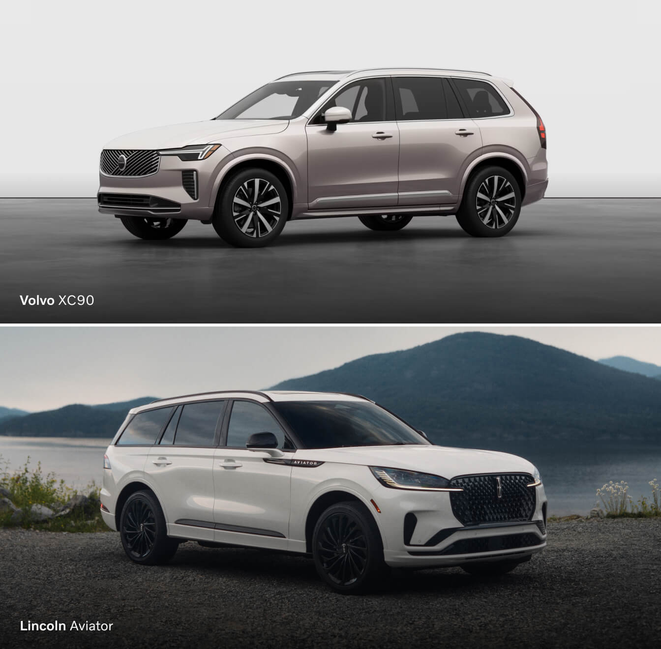 2025 Volvo XC90 vs. 2025 Lincoln Aviator Design