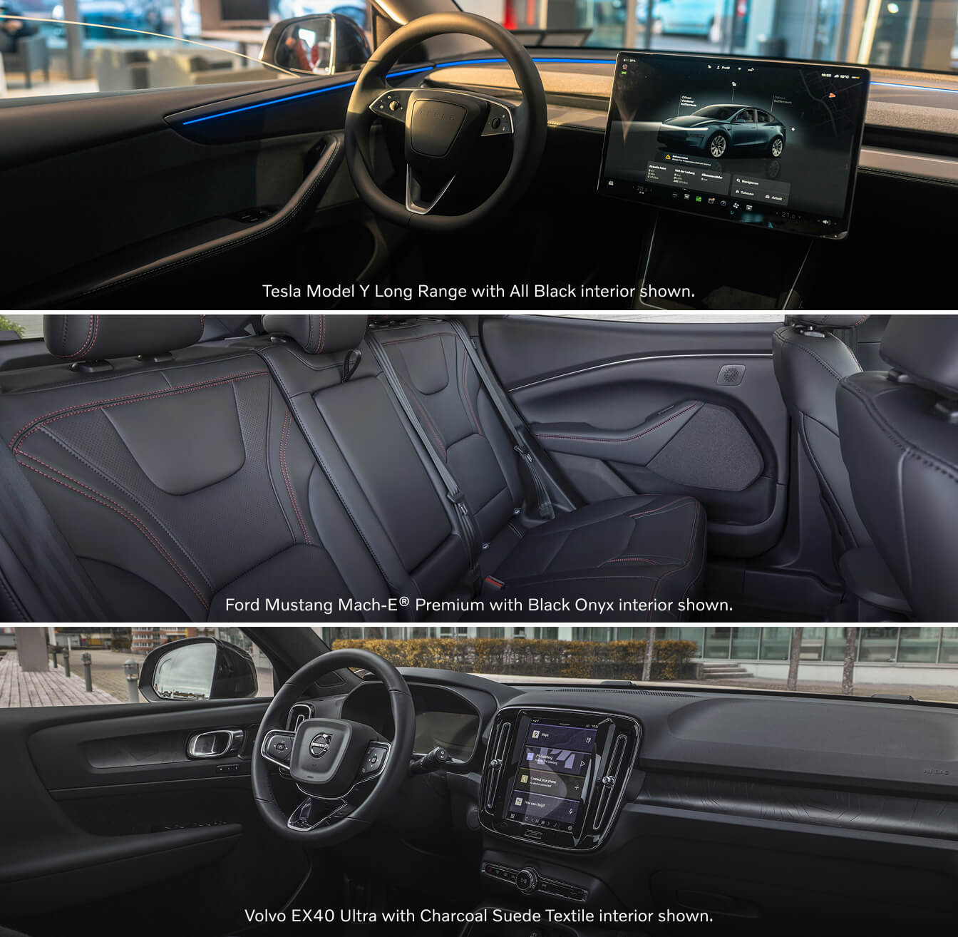 Tesla vs. Ford vs. Volvo SUV Dimensions