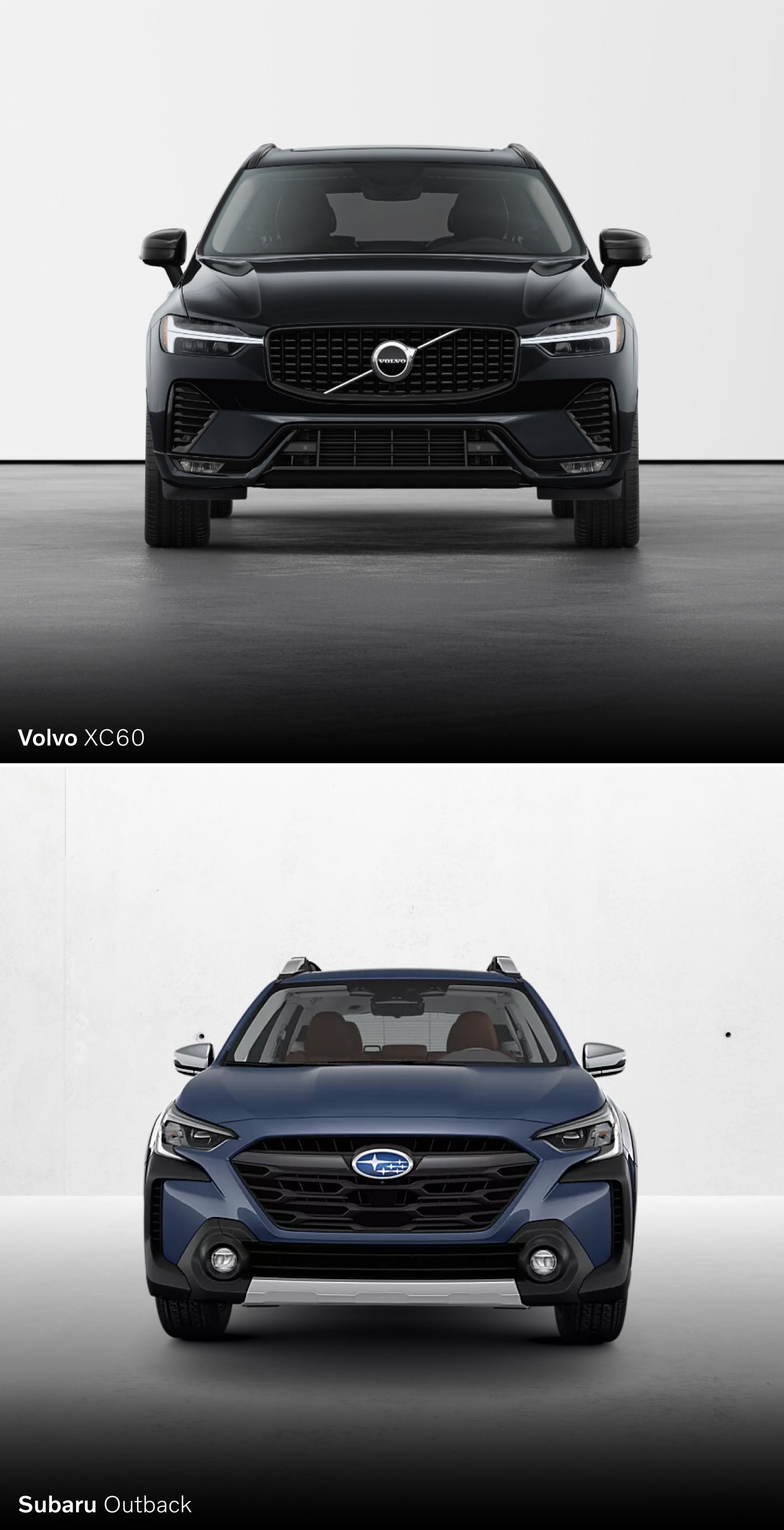 Compare Volvo XC60 and Subaru Outback Performance & MPG Specs