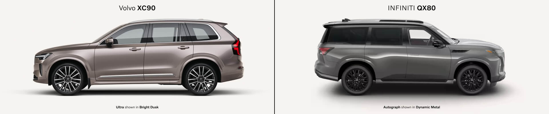 Update XC90 vs QX80 for 2023 Hero.png Volvo XC90 vs. INFINITI QX80