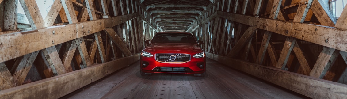 Volvo S60 driving through bridge