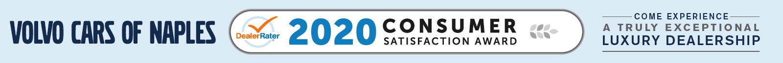 2020 Consumer Satisfaction Award 2020 Consumer Satisfaction Award