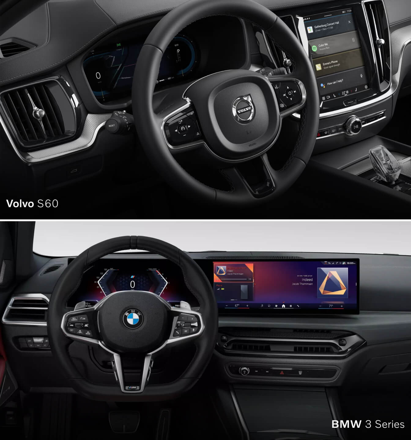 BMW 3 Series vs. Volvo S60 Interior Features & Technology