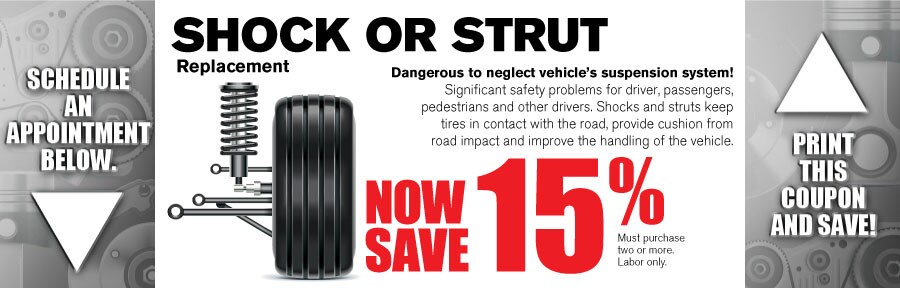Money Saving Auto Service Coupon from Volvo of Dallas for Shock or Strut Replacement