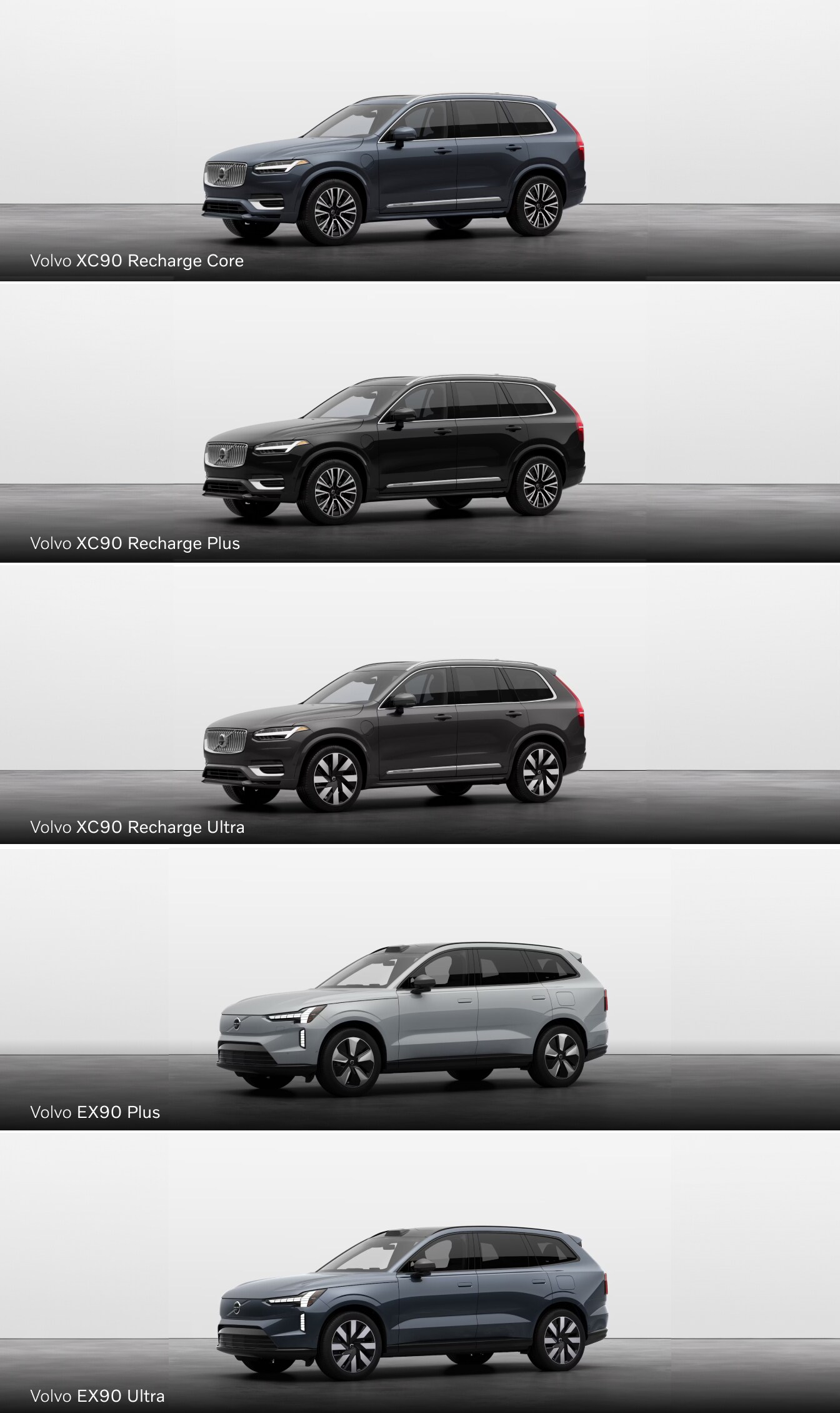 Volvo EX90 vs. Volvo XC90 PHEV Trims