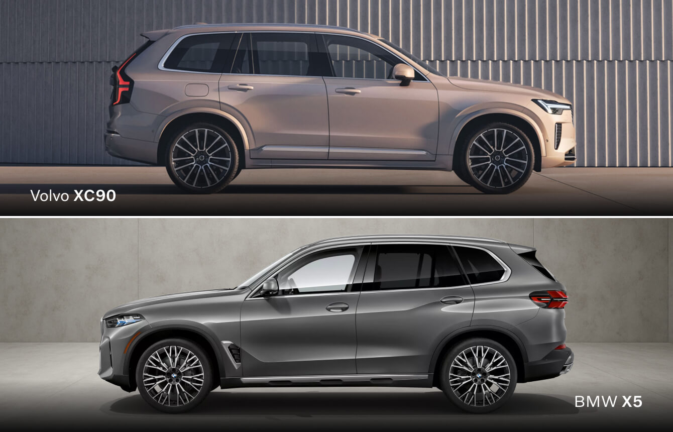 Volvo XC90 vs. BMW X5 Dimensions