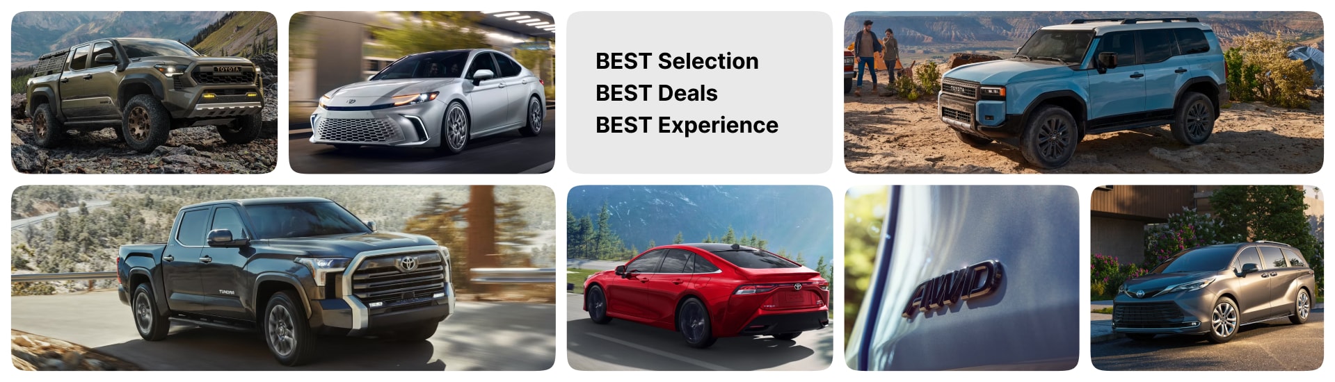 Best Selection, Best Deals, Best Experience Banner