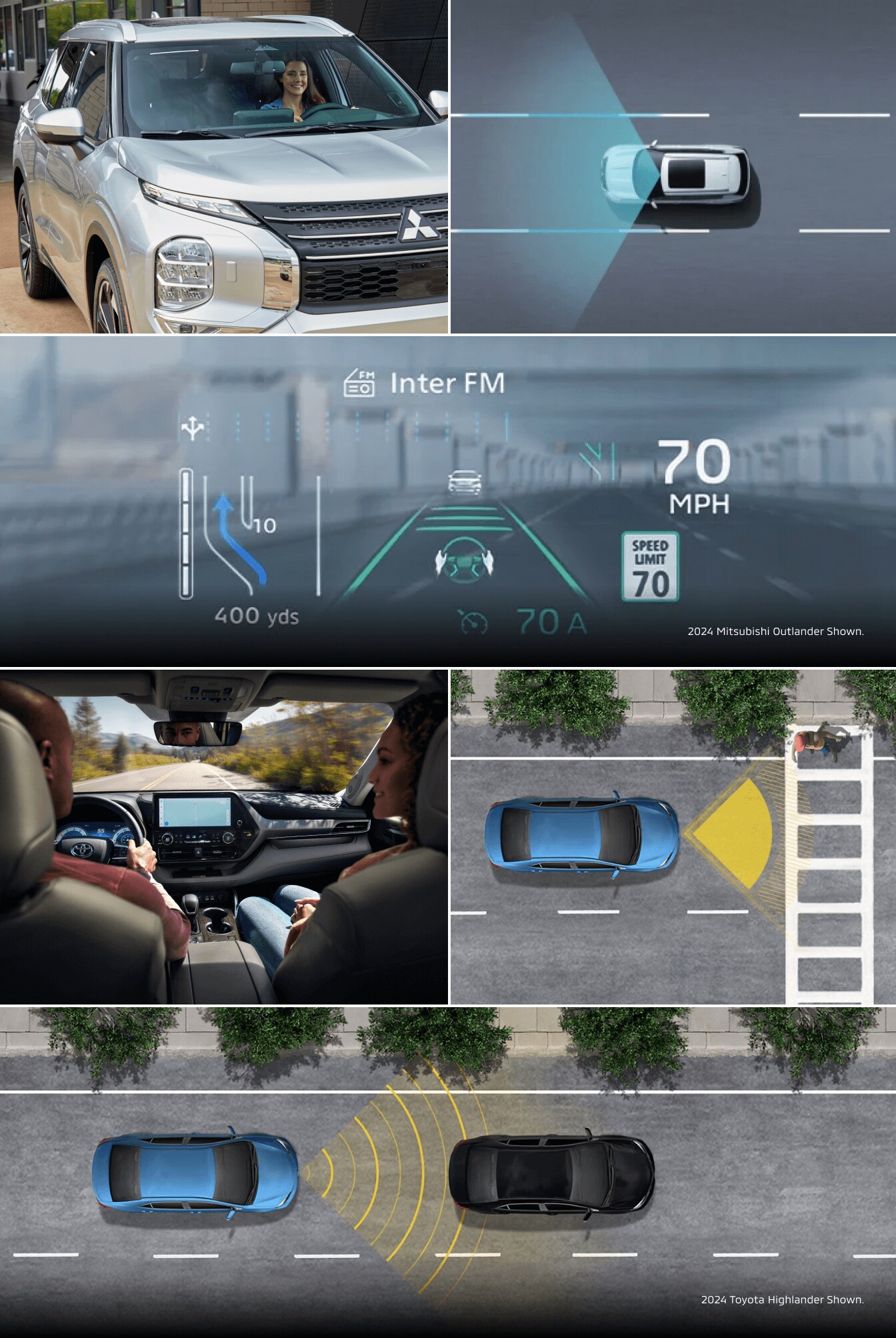 Mitsubishi Outlander vs. Toyota Highlander Safety Features