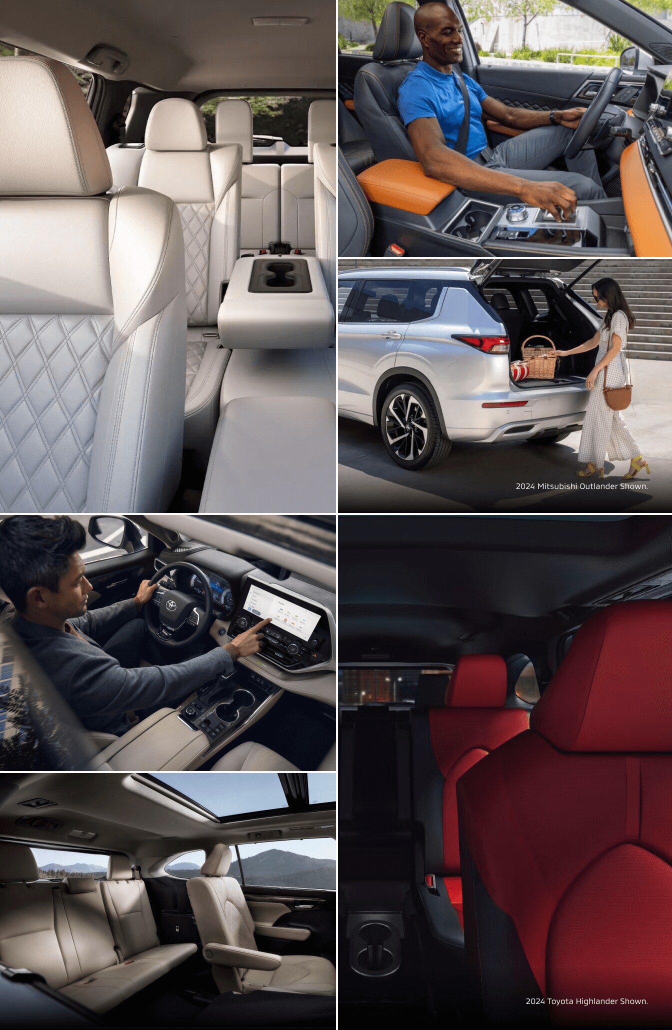 Mitsubishi Outlander vs. Toyota Highlander Interior