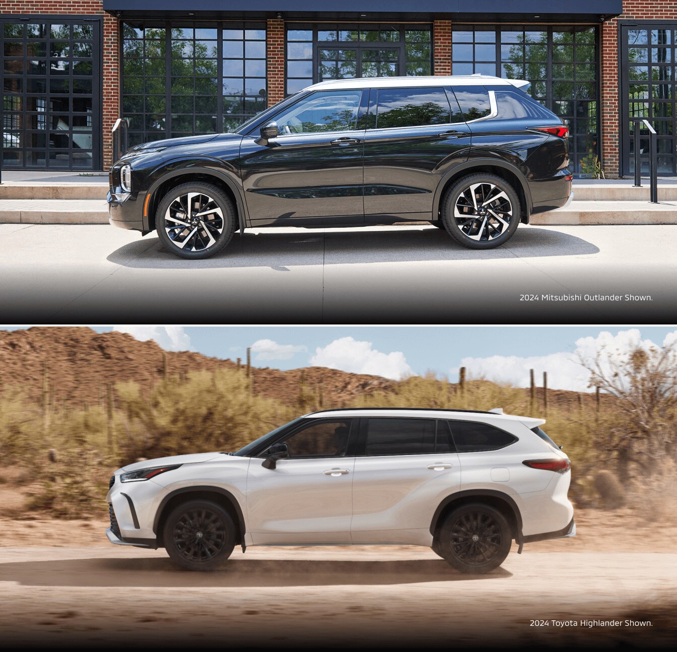 Mitsubishi Outlander vs. Toyota Highlander Exterior