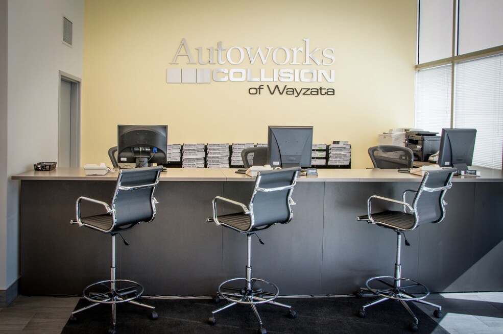 Inside view of Autoworks Collision of Wayzata