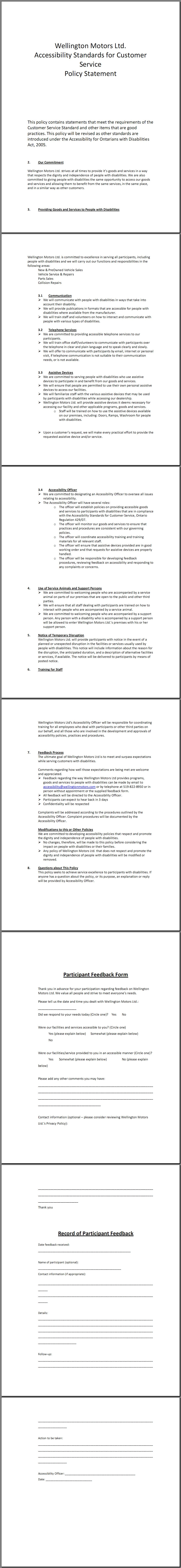 Welling Accessibility Policy