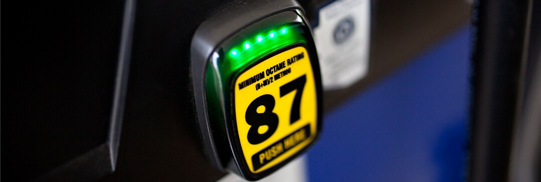Best Gas Type for My Vehicle at West Broad Hyundai | Close-up on gas pump 87 button