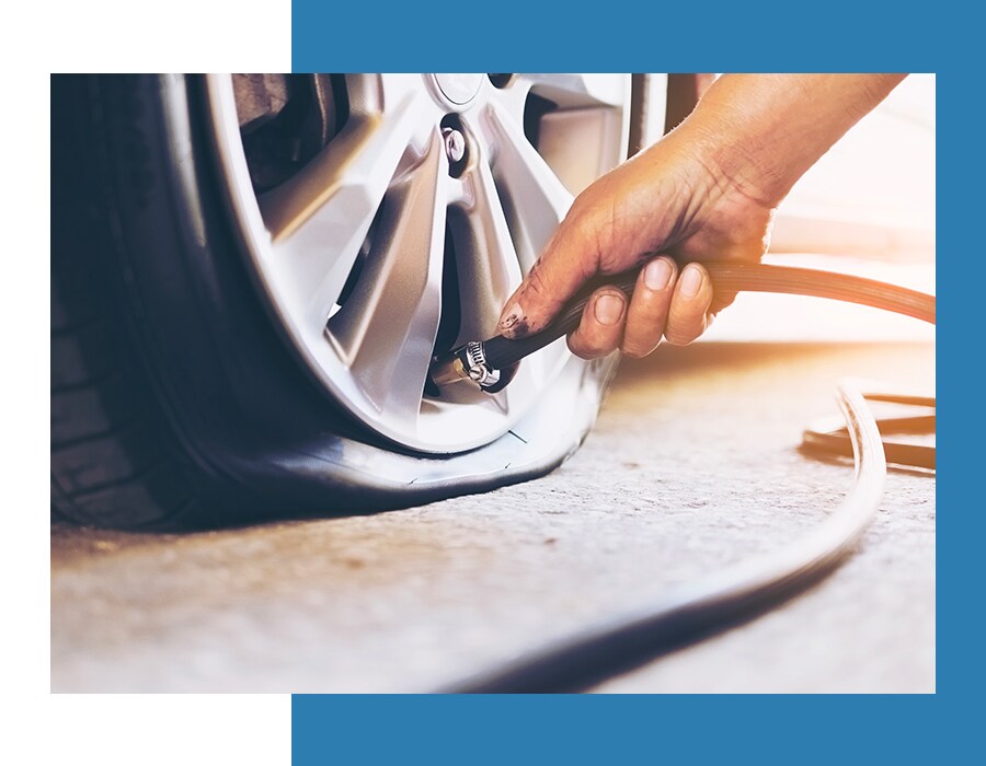 How to check your tires' health at West Broad Hyundai of Henrico | Flat tire being filled with Air