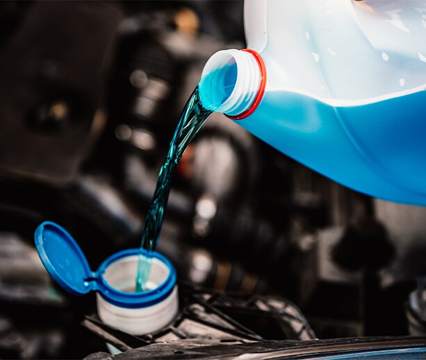 How to prepare your Hyundai for the winter season in Henrico, VA at West Broad Hyundai | Windshield wiper fluid being poured into reservoir