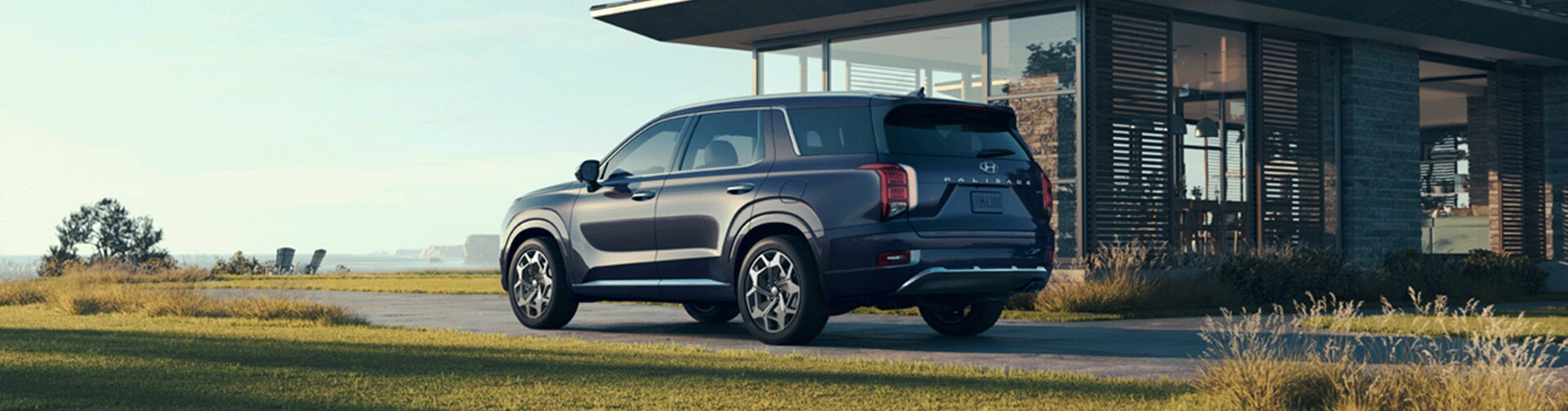 3 Main Benefits of Using OEM parts for your vehicle at West Broad Hyundai in Henrico, VA | Black 2021 Hyundai Paladise Calligraphy Facing Left Parked in Front of Modern Home
