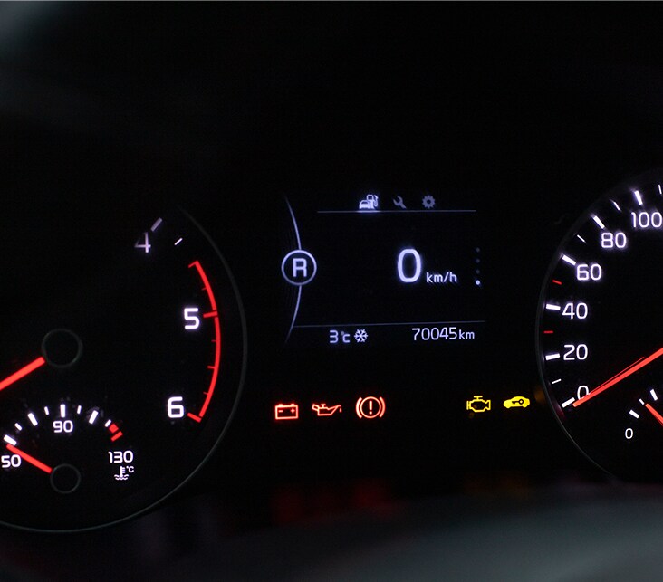 Everything You Need to Know about Your Car Battery at West Broad Hyundai | Close up of car dashboard with multiple car lights on