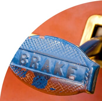 Brake replacement and Safety at West Broad Hyundai | Close-up of a brake peddle with faded paint