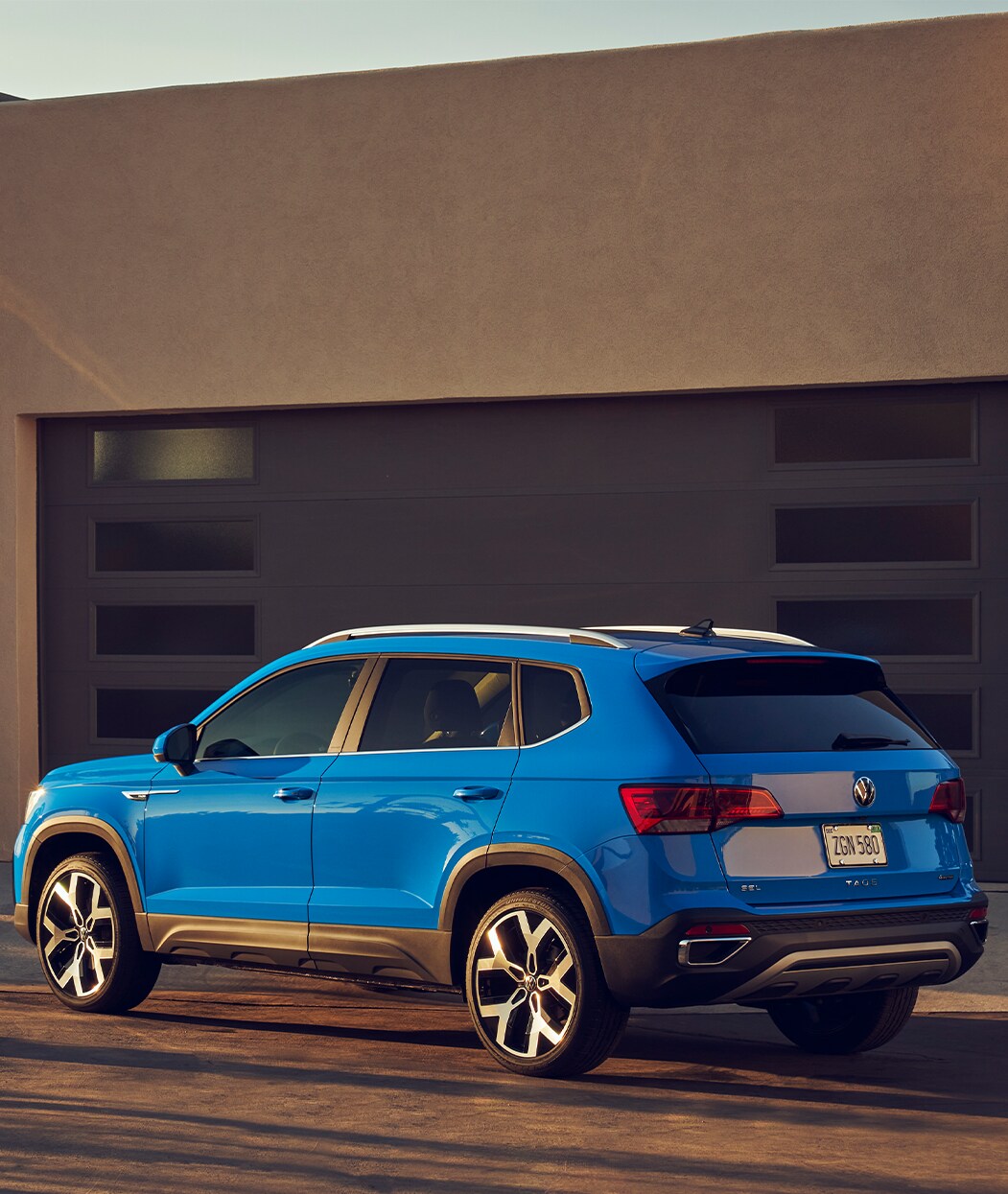 Model Features of the 2023 Volkswagen Taos at West Broad VW | Rear view look of a 2023 Volkswagen Taos