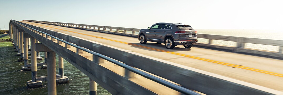 Model Features of the 2021 Volkswagen Atlas Cross Sport at West Broad VW | Atlas Cross Sports crossing bridge