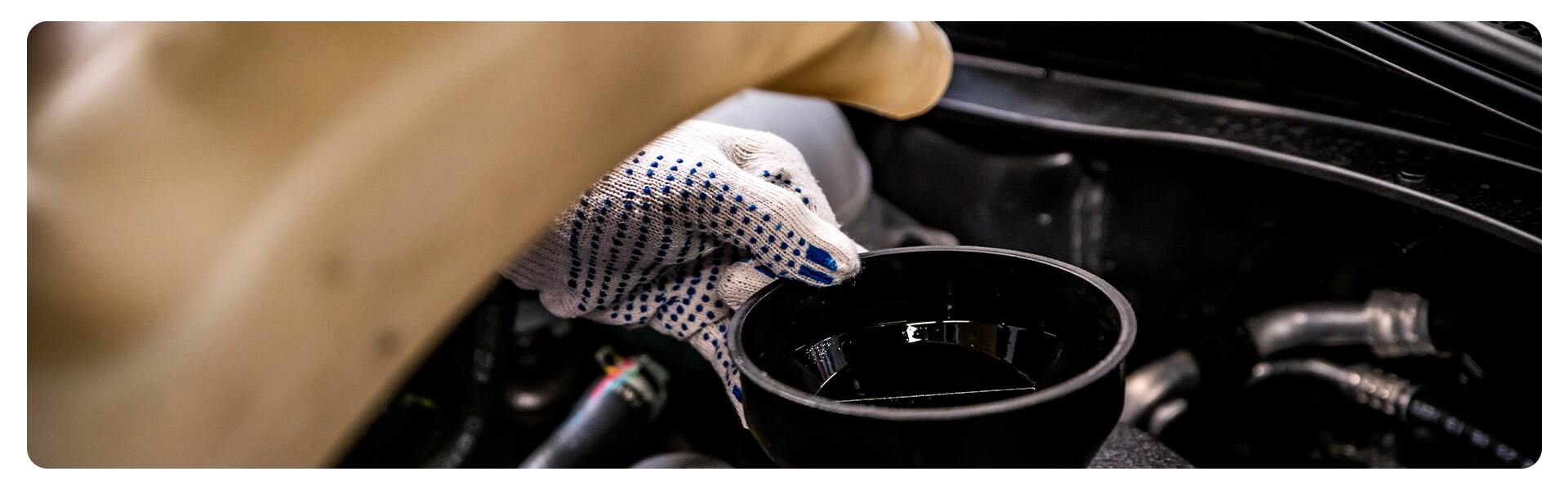Who makes the best synthetic oil at West Broad Volkswagen in Richmond | Pouring New Oil Into Engine Using Funnel