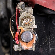 Battery Information at West Broad Volkswagen | Close-up of one battery terminal