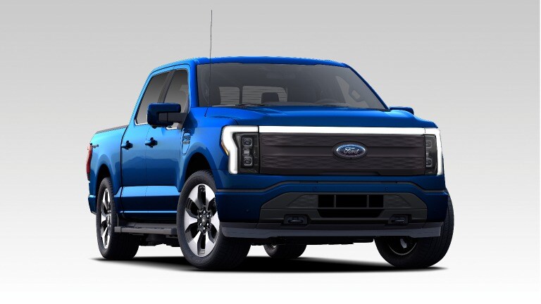 2022 Ford F-150 Lightning in Atlas Blue Metallic color