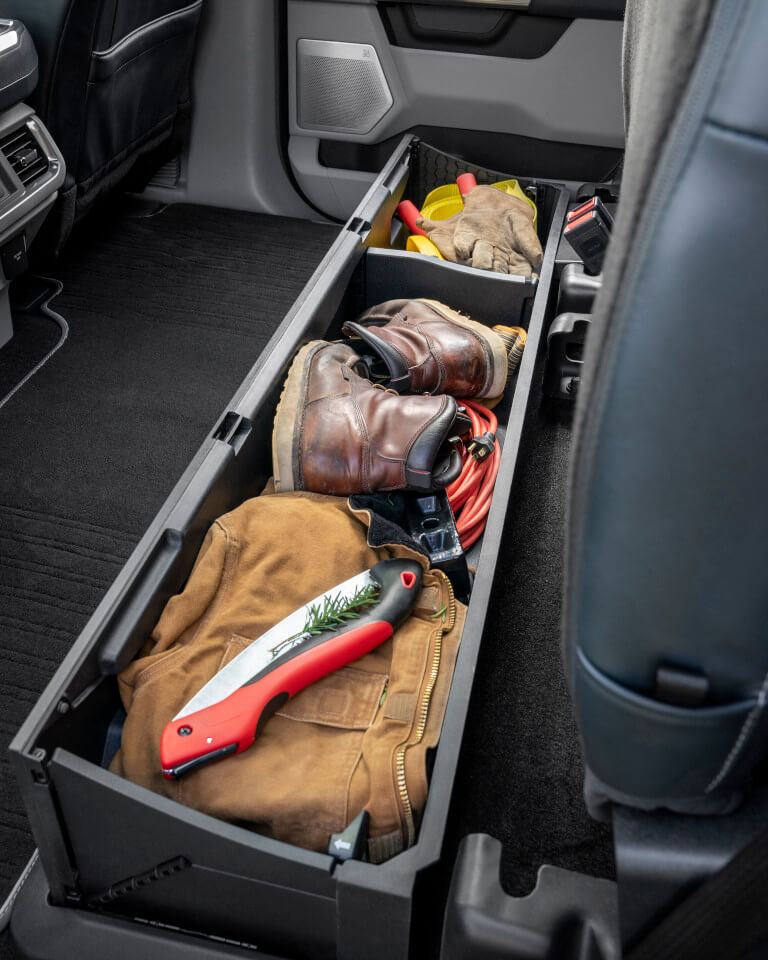 2023 Ford F-150 Interior storage container under the seats