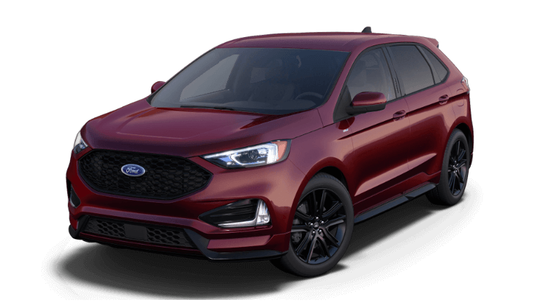 2022 Ford Edge ST-Line exterior in Burgundy Velvet