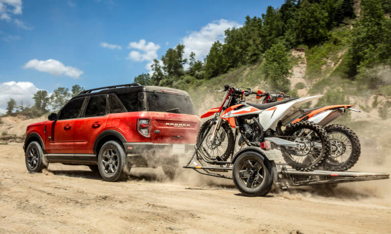 2023 Ford Bronco Sport towing dirt bikes