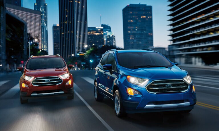 2021 Ford EcoSport exterior side by side in night time