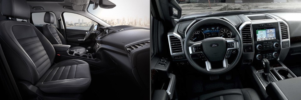 Interior design of Ford SUVs and trucks Image of the interiors of Ford trucks and SUVs