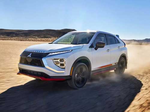 2023 Mitsubishi Eclipse Cross RALLIART driving on a dirt path
