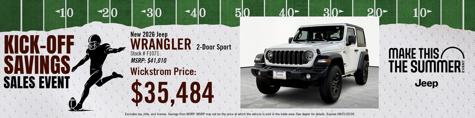 2026 Jeep Wrangler Buy Offer | Wickstrom CDJR