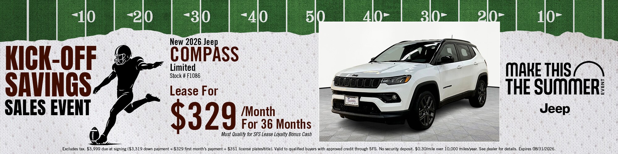 2026 Jeep Compass Lease Offer | Wickstrom CDJR
