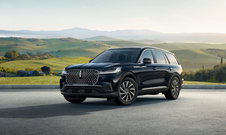 2025 Lincoln Aviator parked in hills