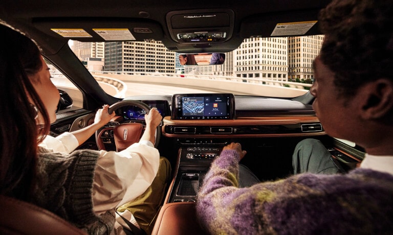 2025 Lincoln Aviator dashboard with passengers