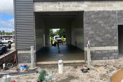 Concrete Pour In Progress At Carwash Concrete Pour In Progress At Carwash