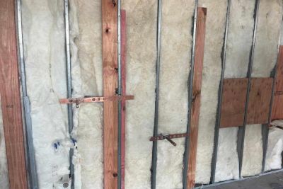 Insulation Installation In Progress. Insulation Installation In Progress.