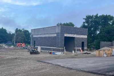 Exterior Corrugated Metal Paneling Installation In Progress At Carwash Exterior Corrugated Metal Paneling Installation In Progress At Carwash