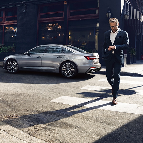2019 Audi A6 Man walking away from Audi A6
