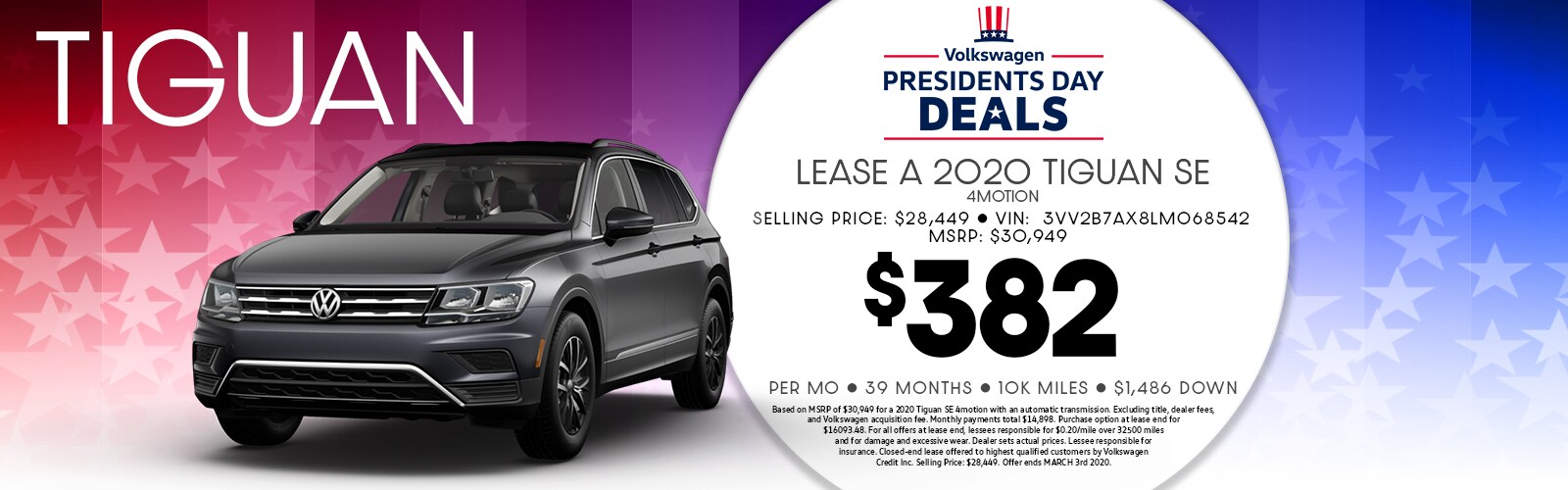 February_2020_Williams_Tiguan_Banner 2020 Williams volkswagen Tiguan special banner expiring april 3rd