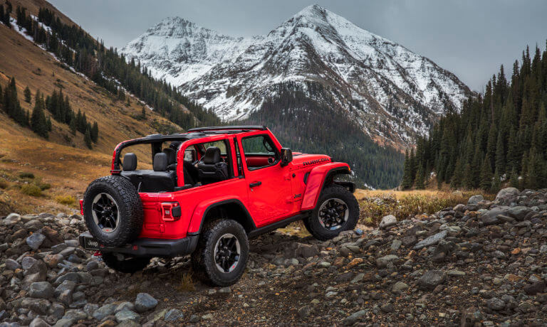 2021 Jeep Wrangler exterior facing mountains