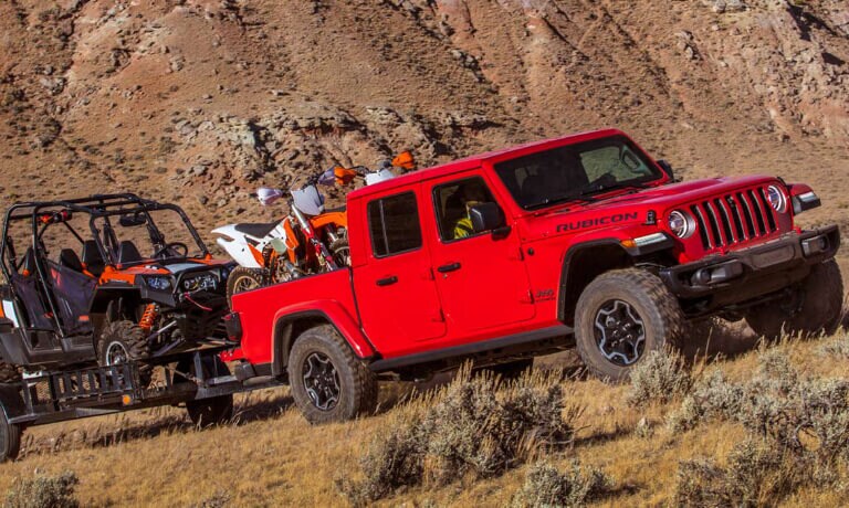 2020 Jeep Gladiator towing bikes and ATV