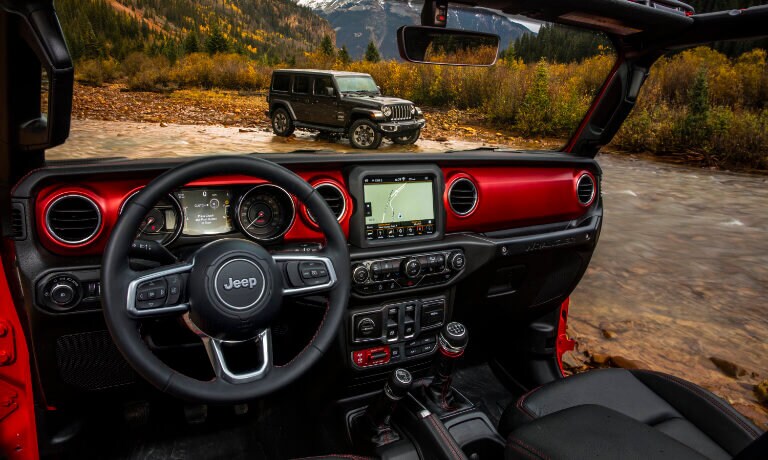 2021 Jeep Wrangler interior front with infotainment