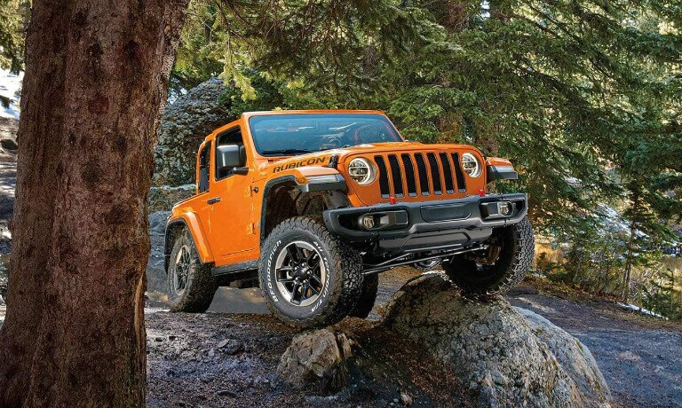 2022 Jeep Wrangler up on rocks