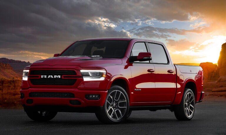 2023 Ram 1500 exterior in desert during sunset