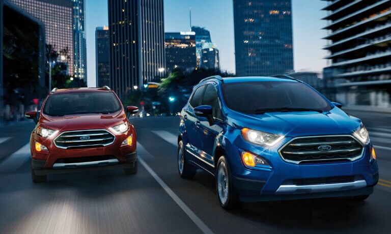 2022 Ford EcoSport exterior two side by side driving out of city