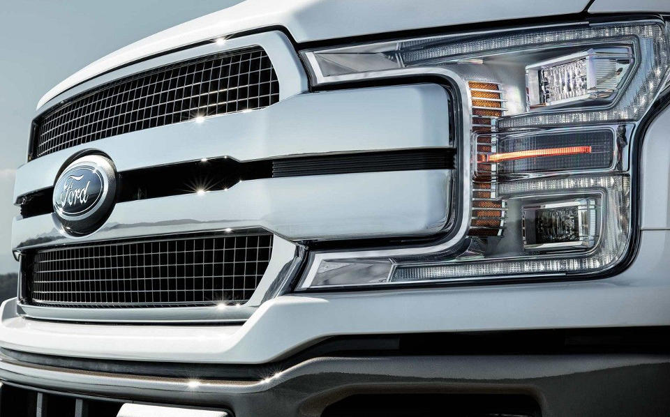 2018 Ford F-150 Closeup of a 2018 Ford F-150's front