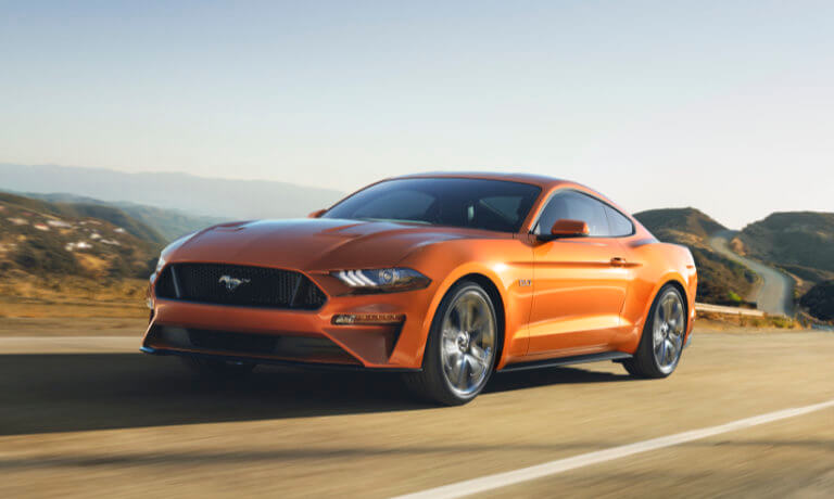 2022 Ford Mustang exterior on hilly road